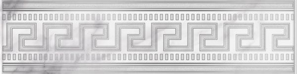 Керамическая плитка Олимпия 2 Бордюр 75*300 (1*22) серебро светлый широкий VINCHI  для ванной комнаты