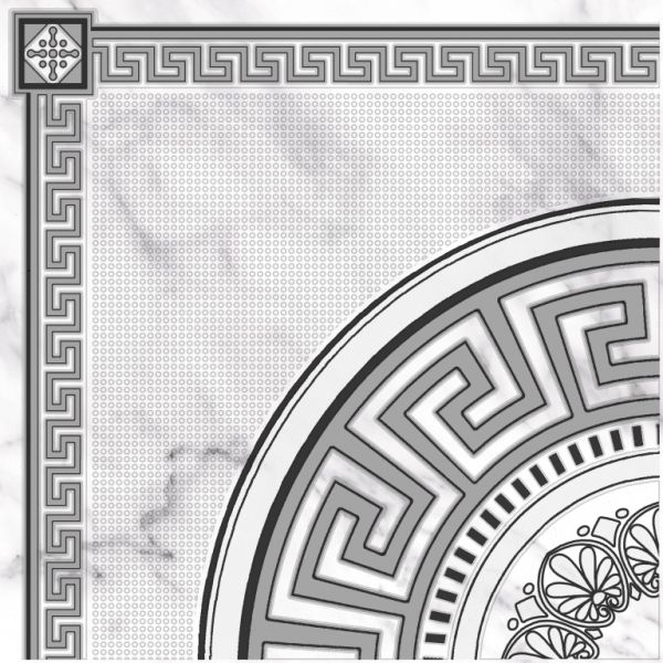 Декор напольный Олимпия 2 Декор напольный 400*400 серебро (1*8)  VINCHI 4040-04