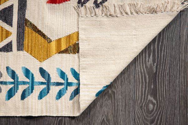 Индийский ковер из хлопка «ARCTIC KILIM» HARE-IVR-MLT 165 x 235 см