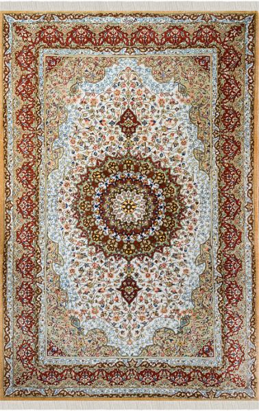 Иранский ковёр из шёлка «QUM MM IR» 14-235-IR REZAEI