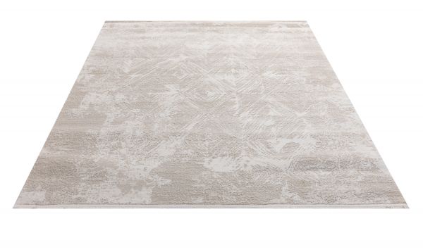 Турецкий ковер из полипропилена и полиэстера «MOON» 2572A-CREAM-L.GREY 80 x 150 см