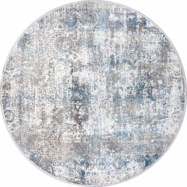 Турецкий ковёр из эвкалиптового шёлка и акрила «ELEXUS OLIMPOS» MT014-AGRY-DGRY(Round)