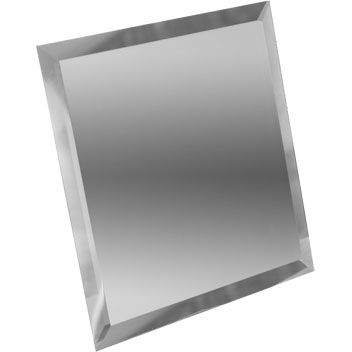 Плитка зеркальная потолочная Квадрат 295x295 серебро (с фацетом 20 мм)
