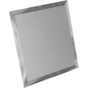 Плитка зеркальная потолочная матовая Квадрат 295x295 серебро (с фацетом 20 мм)