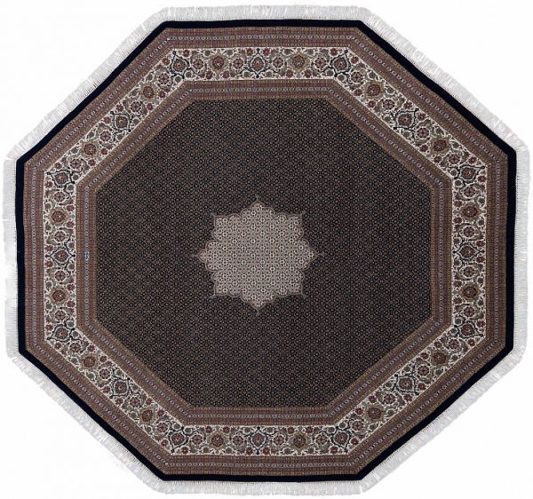 Иранский ковёр из шерсти и шёлка «TABRIZ MAHI» 12-415-IR(8-гранник)