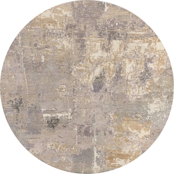 Индийский ковер из шерсти и шёлка «HOLLYWOOD ART» CE9399A-GREY(Round) 241 x 241 см Индийский ковер из шерсти и шёлка «HOLLYWOOD ART» CE9399A-GREY(Round) 241 x 241 см