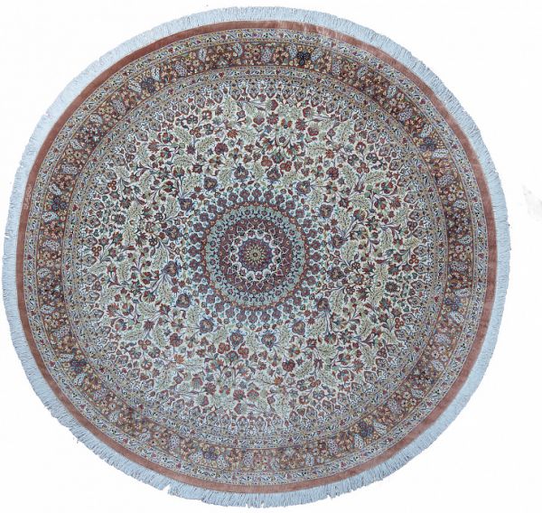 Иранский ковёр из шёлка «QUM MM IR» 12-383-IR(Round)