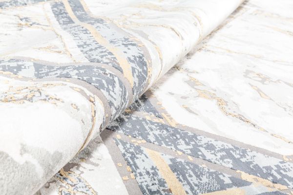 Турецкий ковер из эвкалиптового шёлка и акрила «EGOISTE» M461A-CREAM-DGRAY 160 x 230 см