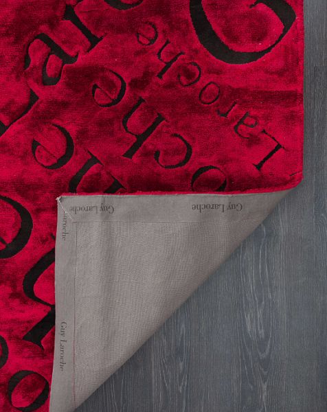 Индийский ковёр из арт-шёлка, шерсти и шкуры «GUY LAROCHE» ARAGON(16)-RED