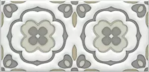 Декор настенный Клемансо 74x150 орнамент белый STG\A617\16000