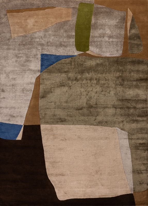 Индийский ковер из шерсти, шёлка и эвкалиптового шёлка «TECTONIC» D2-C4 173 x 240 см