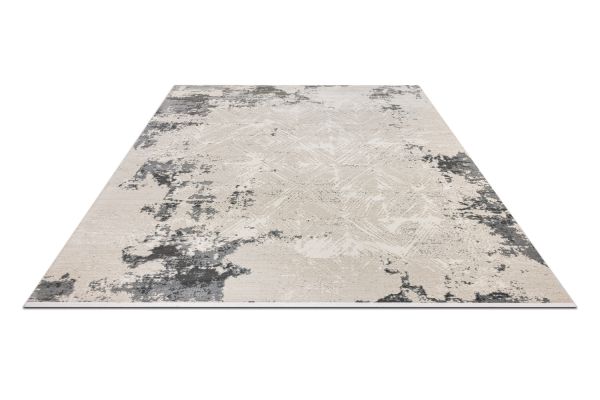Турецкий ковер из полипропилена и полиэстера «MOON» 2572A-CREAM-D.GREY 80 x 150 см