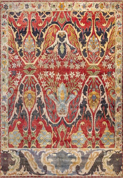 Индийский ковер из шёлка «ZIEGLER SILK» AC228-RED-CREAM(295x427) 295 x 427 см