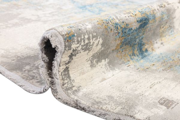 Турецкий ковер из эвкалиптового шёлка и акрила «ASPENDOS» MT067-C-DGREY-CRE(Round) 300 x 300 см