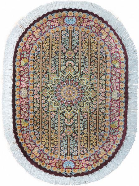 Иранский ковёр из шёлка «QUM MM IR» JAVADI(Oval)
