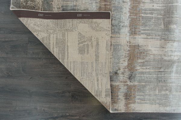 Индийский ковёр из шерсти и бамбукового шёлка «UNSTRING» SRB709-AWHT-ASH