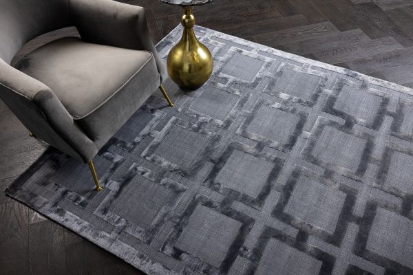 Индийский ковер из арт-шёлка и хлопка «EATON RUG» STORM 170 x 240 см