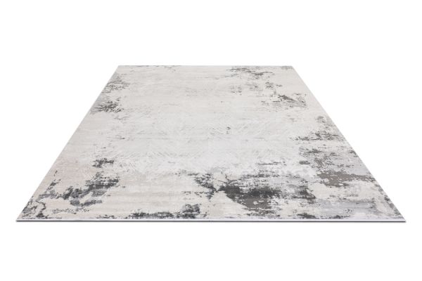 Турецкий ковер из полипропилена и полиэстера «MOON» 2572A-CREAM-D.GREY 80 x 150 см