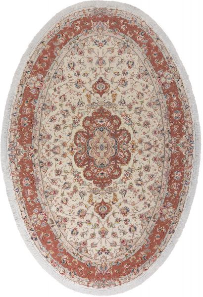 Иранский ковер из шерсти и шёлка «TABRIZ IR» 11-470-IR(Oval) 205 x 305 см