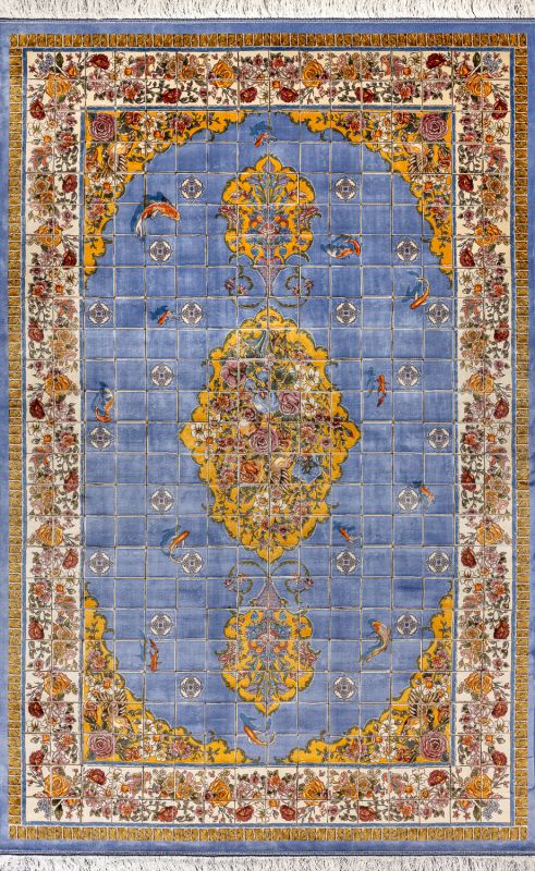 Иранский ковер из шёлка и модала «MASTERPIECE QUM» 001-24-BERKE KASHI 153 x 224 см Иранский ковер из шёлка и модала «MASTERPIECE QUM» 001-24-BERKE KASHI 153 x 224 см