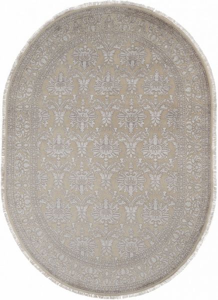 Индийский ковёр из шерсти и арт-шёлка «KING OF AGRA» NO55N-CRE-CRE(Oval)