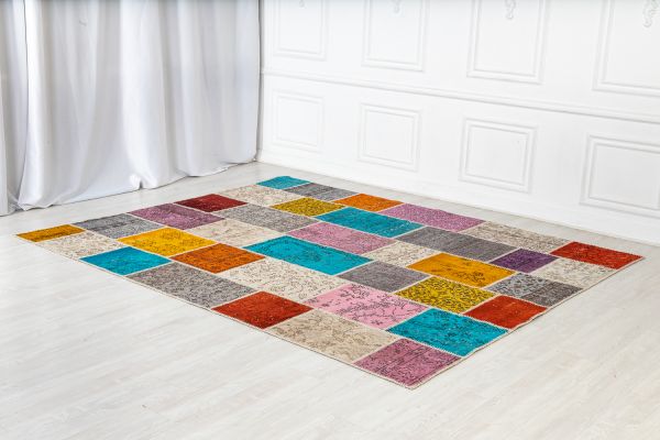 Турецкий ковер из шерсти «PATCHWORK RUG» PURPUR 250 x 301 см