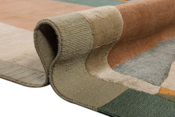 Индийский ковер из шерсти, шёлка и эвкалиптового шёлка «TECTONIC» D4-C4 174 x 240 см