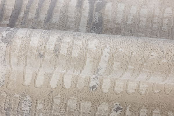 Турецкий ковер из полипропилена и полиэстера «MOON» 2576A-CREAM-L.GREY 80 x 150 см