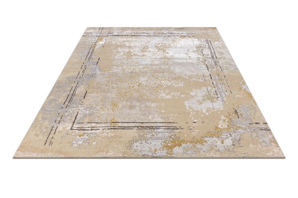 Индийский ковер из арт-шёлка и шерсти «SAN FRANCISCO» GOLD-LINES-2-GREY 169 x 238 см Индийский ковер из арт-шёлка и шерсти «SAN FRANCISCO» GOLD-LINES-2-GREY 169 x 238 см