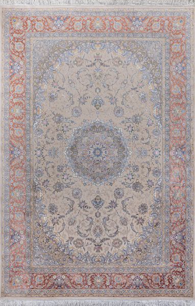Иранский ковёр из шёлка, модала и акрила «MASTERPIECE QUM» 038-22-Shahan-1524-ROSE