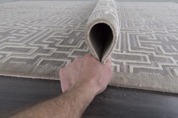 Непальский ковер из шерсти и шёлка «ART DECO RUGS» PORTICELLO WHITE-90058 (90129) 253 x 305 см