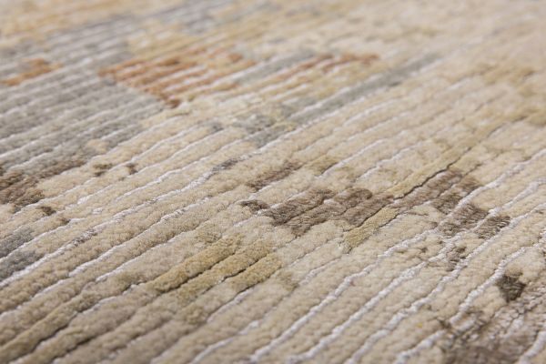 Индийский ковер из шерсти и арт-шёлка «STORM» BHRAT-39-CAMEL(Round) 250 x 250 см