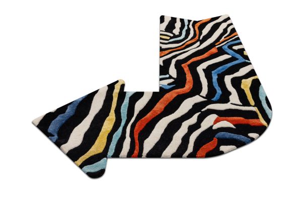 Индийский ковер из эвкалиптового шёлка и шерсти «VELVET MIRAGE» SIGN FUNKY ZEBRA 125 x 200 см