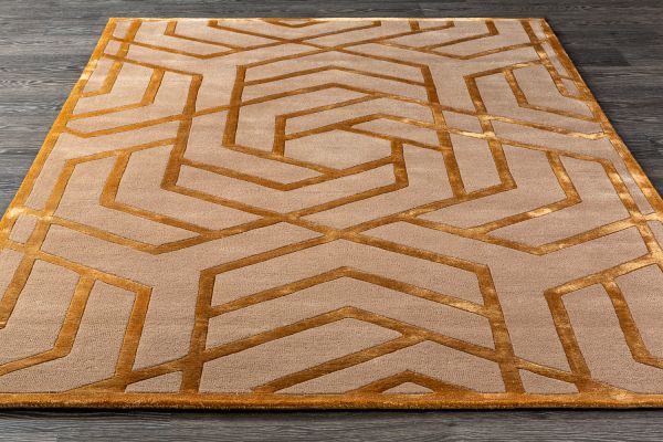 Индийский ковер из шерсти, арт-шёлка и хлопка «GEOMETRIC» G7-COLOR2 165 x 235 см