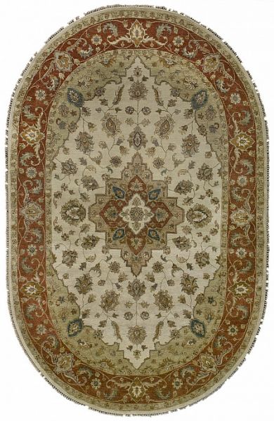 Индийский ковёр из шерсти «GAZNI KANU» A192-BGE-RUS(Oval)