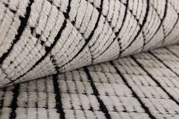 Индийский ковер из эвкалиптового шёлка, хлопка и шерсти «DOVE MODERN» SR54-IV.BLK 250 x 350 см