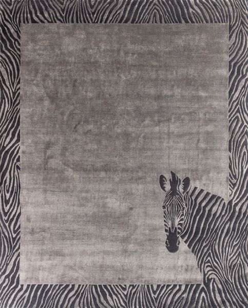 Индийский ковер из шерсти и арт-шёлка «CARTIE COLLECTION» ZEBRA-02-SILVER 250 x 305 см