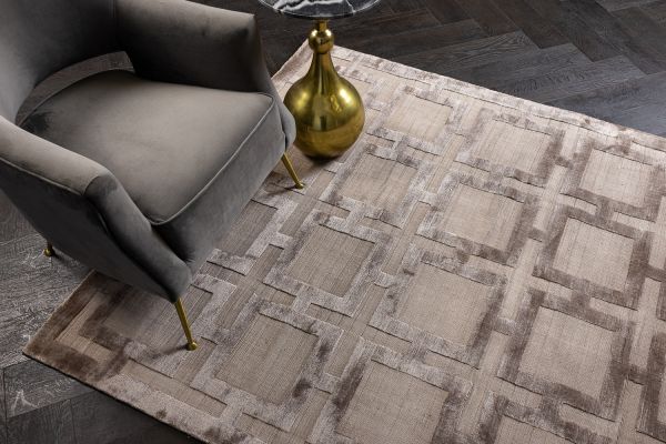 Индийский ковер из арт-шёлка и хлопка «EATON RUG» BEIGE 170 x 240 см