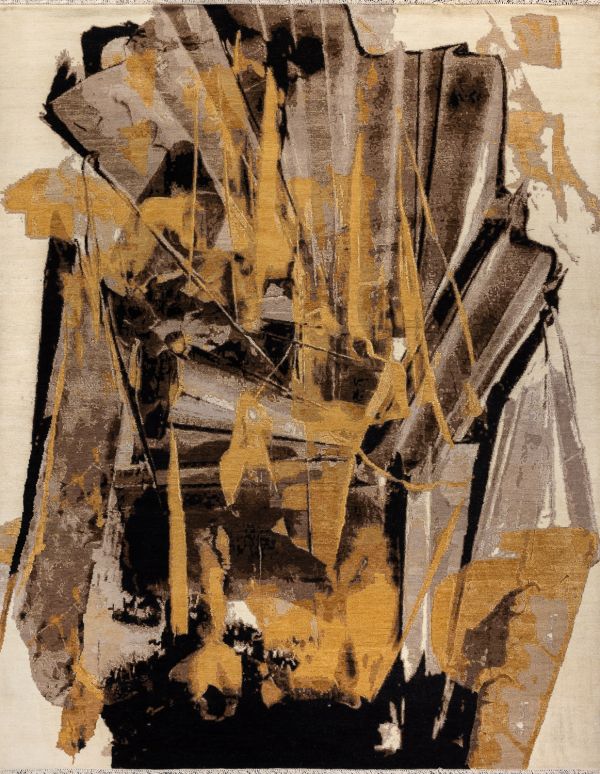 Индийский ковер из шерсти, шёлка и хлопка «HOLLYWOOD ART» CE6693-GOLD-BLACK 246 x 310 см Индийский ковер из шерсти, шёлка и хлопка «HOLLYWOOD ART» CE6693-GOLD-BLACK 246 x 310 см