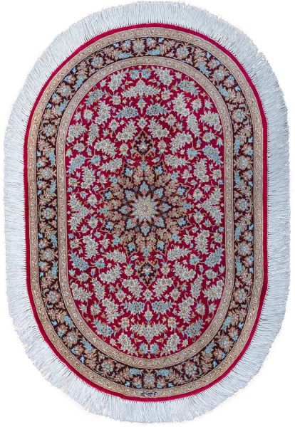 Иранский ковер из шёлка «QUM MM IR» 13-19-IR RAZAVI(Oval) 75 x 115 см