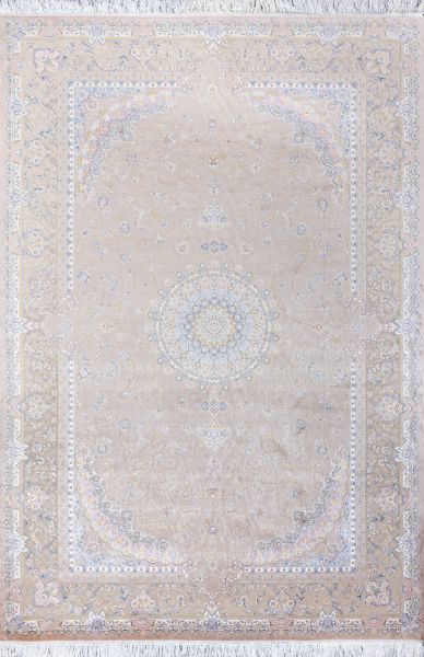 Иранский ковер из шёлка, модала и акрила «MASTERPIECE QUM» 037-22-Shahan-1521-KHAK 200 x 300 см