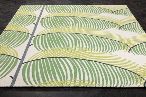 Китайский ковер из полиэстера «SANDERSON OUTDOOR» Manila Leaf Botanical Green 446107 160 x 230 см