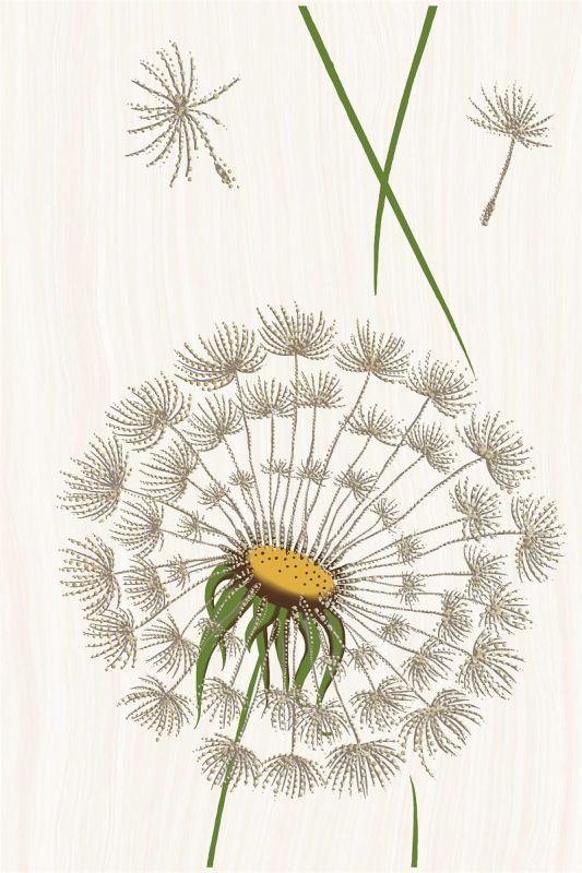 Керамическая плитка Равенна Одуванчик 1 Декор  200*300 (1*12)  для ванной комнаты