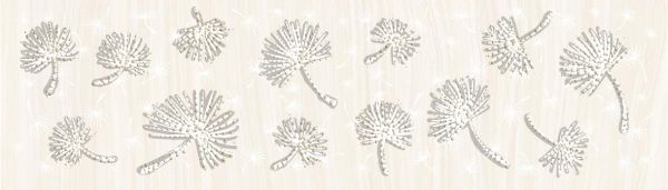 Керамическая плитка Равенна Одуванчик Бордюр 200*57 (1*36)  для ванной комнаты