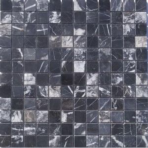 Мозаика Nero Marquina 300x300x7 полированная черная