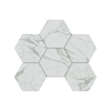 Керамогранитная плитка Мозаика MN01 Hexagon 25x28,5 полир.