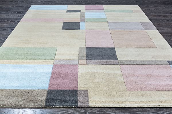 Индийский ковер из шерсти «REEF RUG» RF17-BLOCKS PASTEL 120 x 170 см