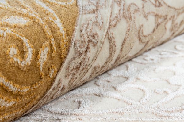 Индийский ковер из шерсти и арт-шёлка «AGRA R» RO83-IVORY-GOLD 171 x 240 см Индийский ковер из шерсти и арт-шёлка «AGRA R» RO83-IVORY-GOLD 171 x 240 см