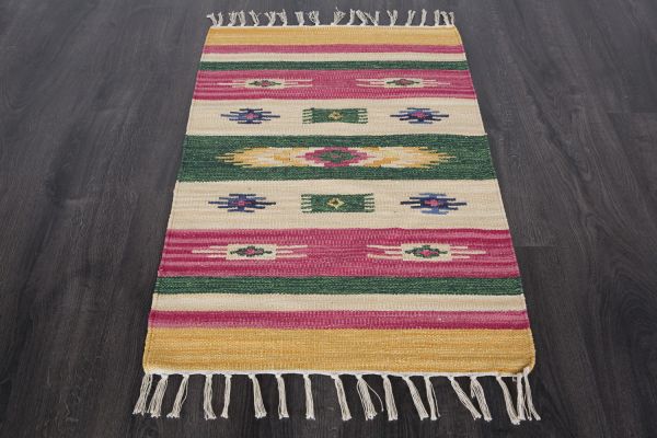 Индийский ковер из хлопка «KILIM COTTON» CT203-MIX 60 x 90 см