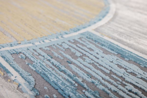 Турецкий ковер из эвкалиптового шёлка и акрила «EGOISTE» M608B-DGRY-DBLU 240 x 340 см